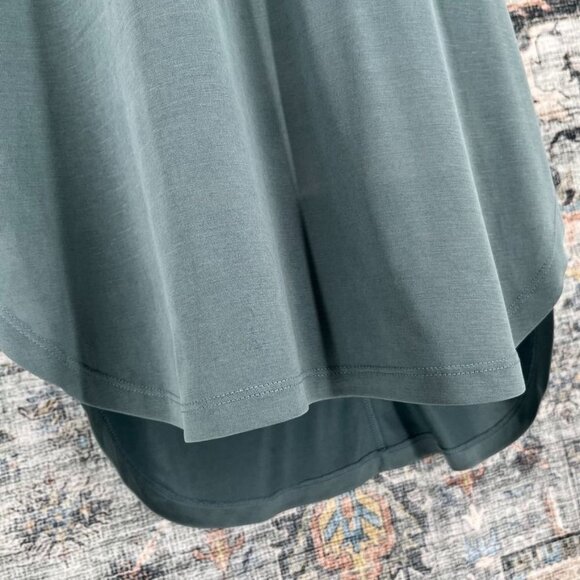 Lush V Neck T Shirt Dress Size M Green Mini Casual Modal Blend Soft Comfy - Picture 3 of 9